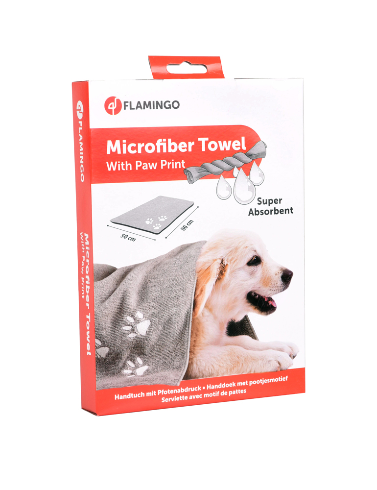 Handtuch Microfaser mit Pfotenmuster